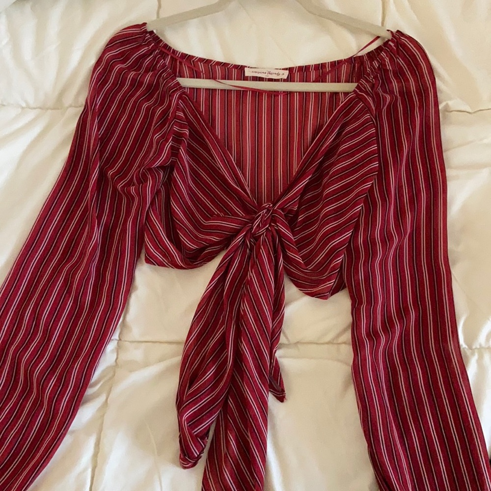 Wrap striped top